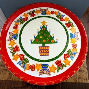 Christopher Radko It's Christmas Cake/Dessert Plate Stand Angel Star Heart